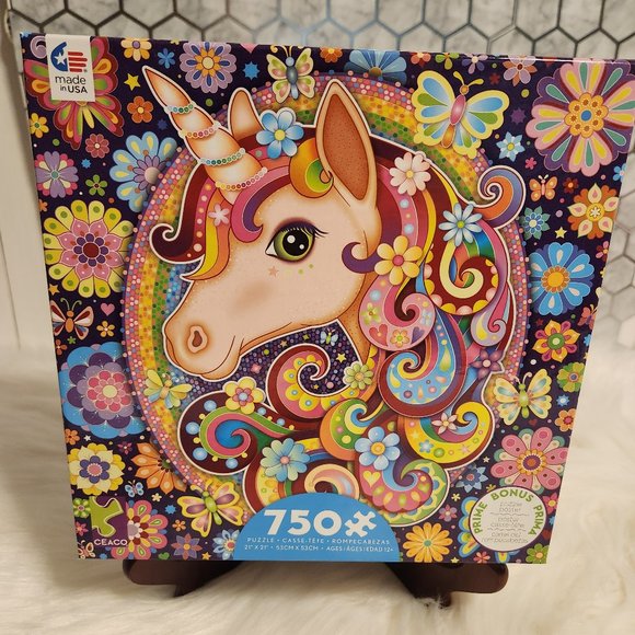 Ceaco Groovy Unicorn 750 Piece Puzzle with Puzzle Poster New - Picture 1 of 4